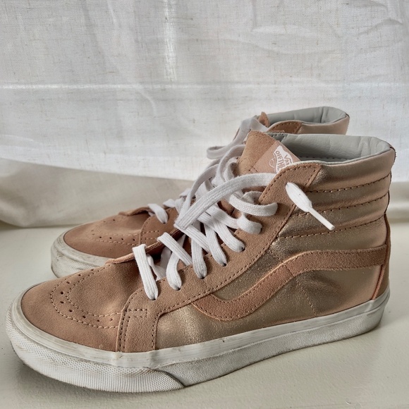 Women's High Top Vans - Pink/Metallic Rose Gold - Picture 6 of 7